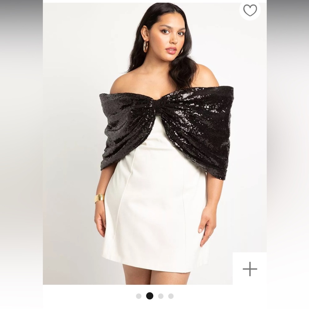 COPY - Plus size black and white bow dress. For weddings, prom, cocktail partie…